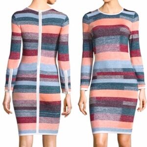 Parker Metallic Stripes Bodycon Knit Dress